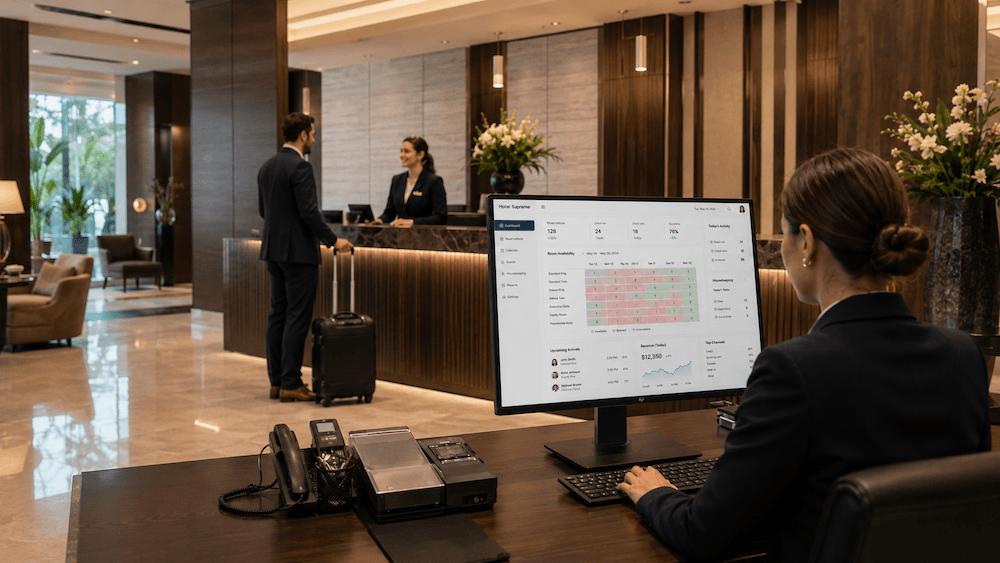 Hotel and hospitality software booking and reservation dashboard